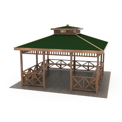 23 K Wooden Square Gazebo